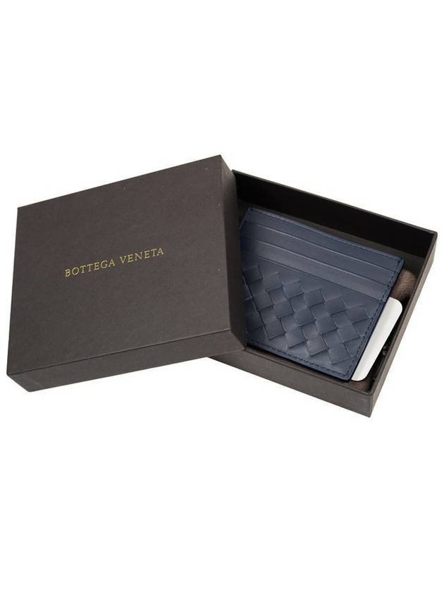 Intrecciato 3-Fold Card Wallet Navy - BOTTEGA VENETA - BALAAN 4