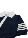 Cotton 4-Bar Hector Polo T- Shirt Navy - THOM BROWNE - BALAAN 6
