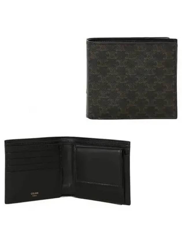 Triomphe Canvas Coin Half Wallet Black - CELINE - BALAAN 2