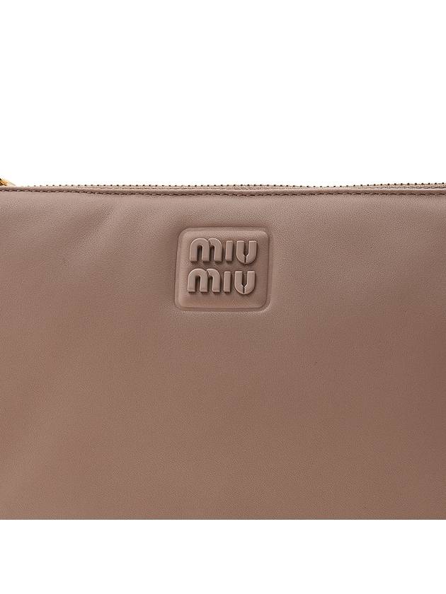 Logo Strap Leather Clutch Bag Pink - MIU MIU - BALAAN 7