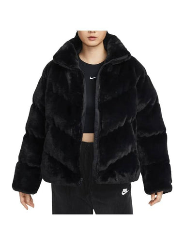 Sportswear Windpooper Oversized Fur Padding Black - NIKE - BALAAN 1