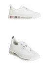 Vitello Calf Leather Clear Sole Tech Runner Sneakers White - THOM BROWNE - BALAAN 5