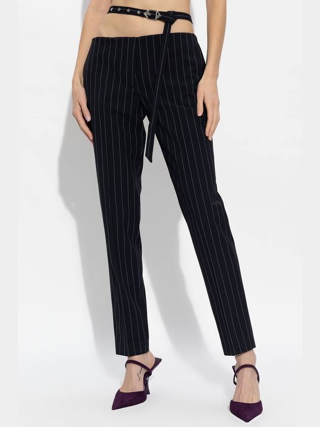 The Attico Pinstriped Trousers, Women's, Black - THE ATTICO - BALAAN 3