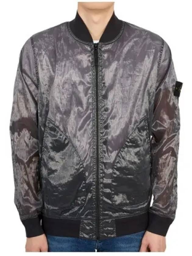 Men's Wappen Piatina Transparent Bomber Jacket Dark Grey - STONE ISLAND - BALAAN 2