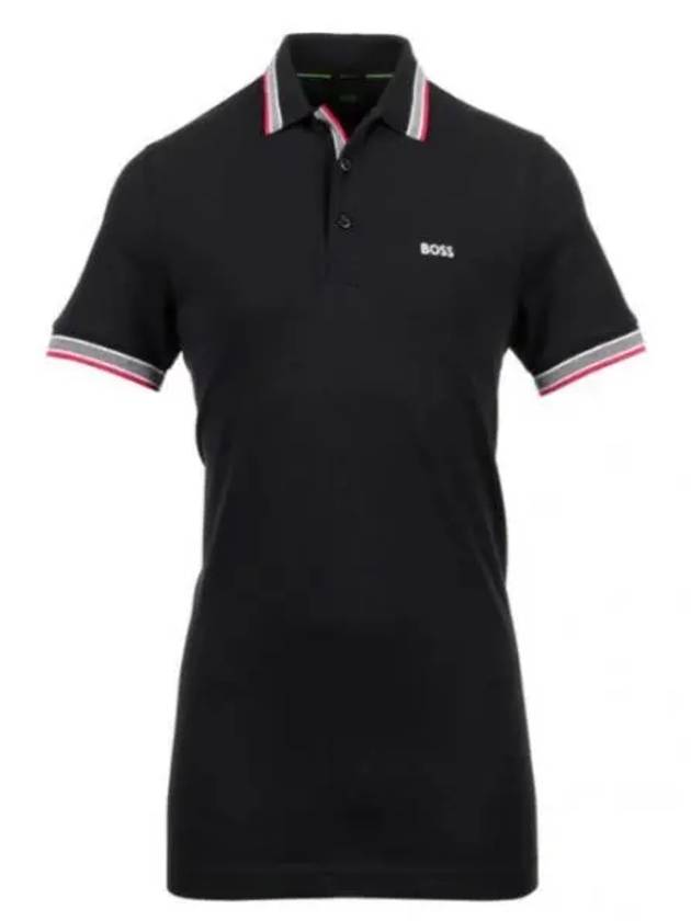 Paddy Cotton Short Sleeve Polo Shirt Black - HUGO BOSS - BALAAN 2