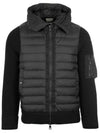 Logo Patch Padded Wool Hooded Zip Up Black - MONCLER - BALAAN 2