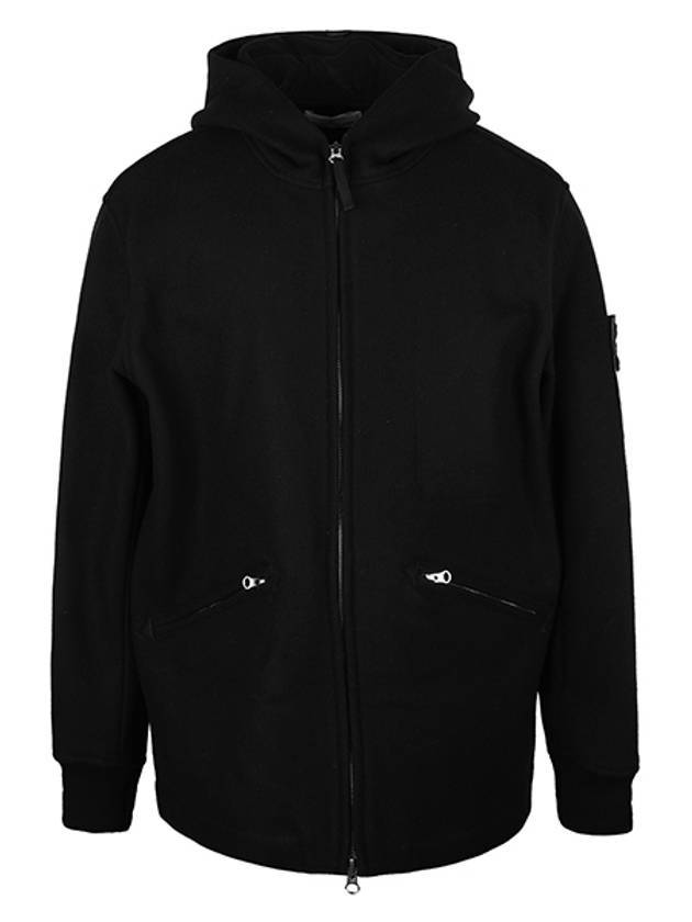 Wappen Panno Wool Nylon Hooded Jacket Black - STONE ISLAND - BALAAN 1