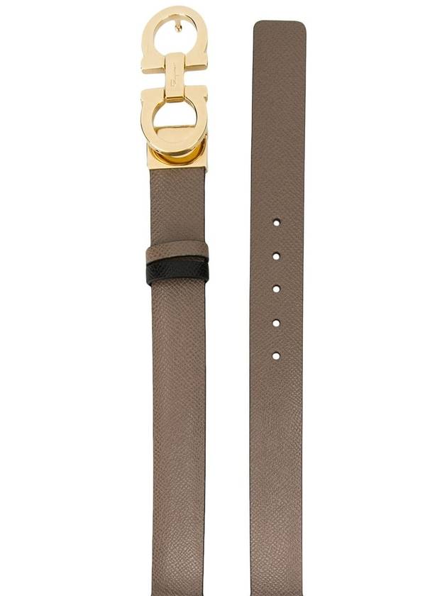 Reversible Gancini Leather Belt Black Caraway Seed - SALVATORE FERRAGAMO - BALAAN 3