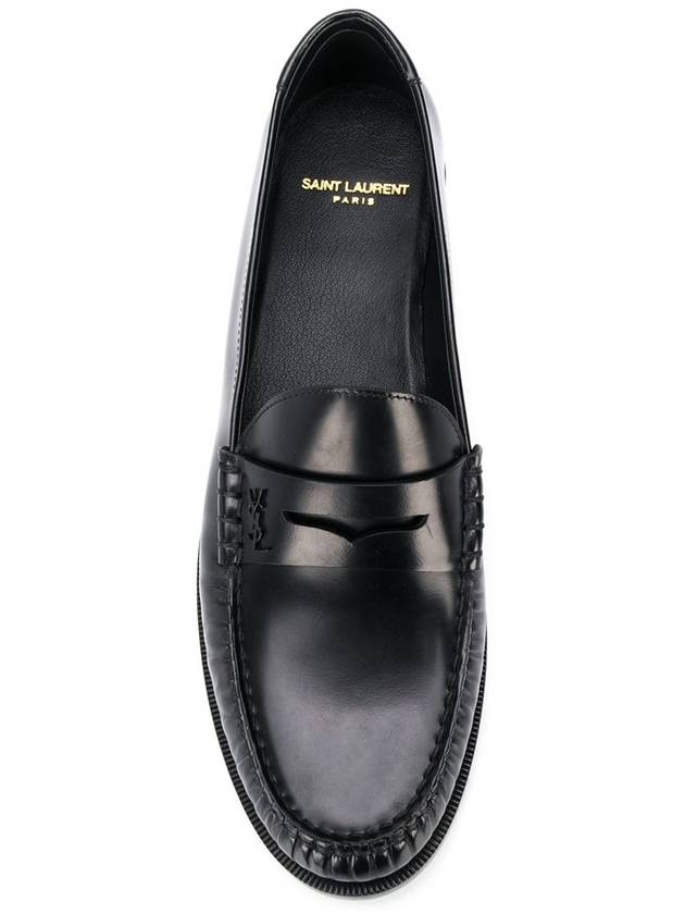 Men's Monogram Penny Loafers Black - SAINT LAURENT - BALAAN 5