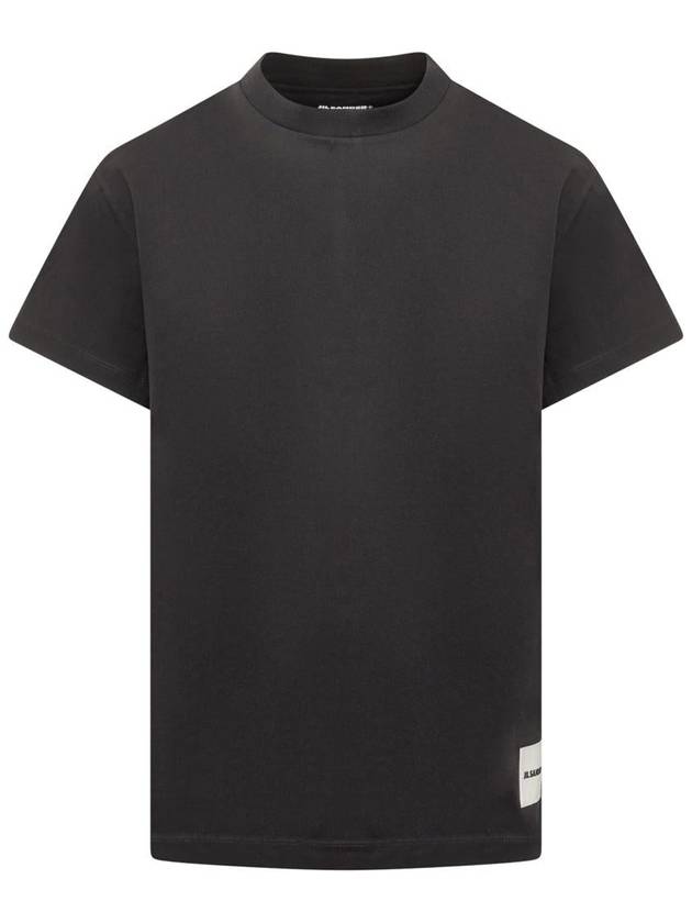 Logo Patch Cotton Short Sleeve T-Shirt 3 Pack Black - JIL SANDER - BALAAN 3