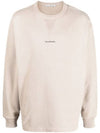 Logo Cropped Neck Oversized Fit Sweatshirt Mushroom Beige - ACNE STUDIOS - BALAAN 2