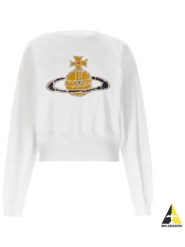 Logo Print Cotton Sweatshirt White - VIVIENNE WESTWOOD - BALAAN 2