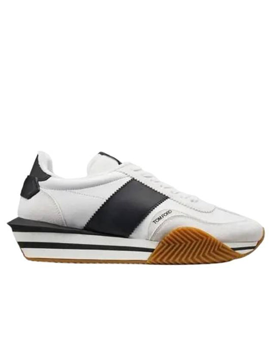 Suede eco friendly material James sneakers white black cream J1292TAP003N - TOM FORD - BALAAN 1