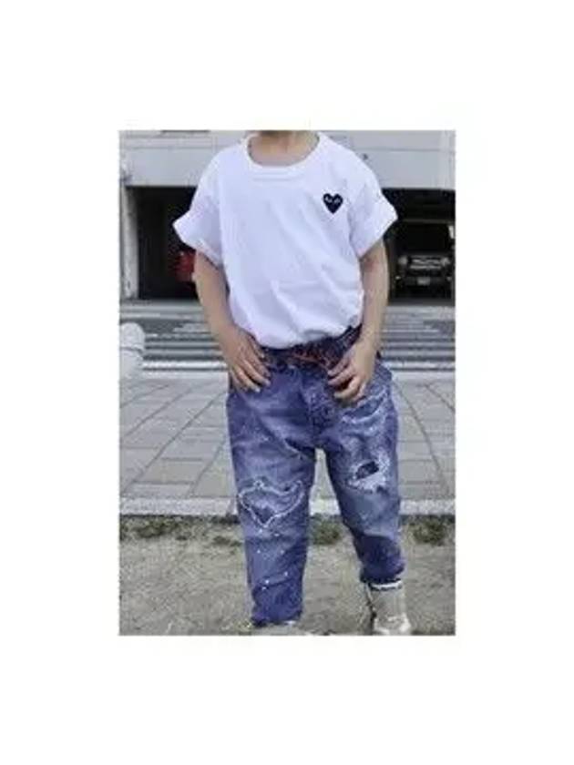 Comme des Garcons Kids White Black Wappen T Shirt WP2142K041 - COMME DES GARCONS - BALAAN 6