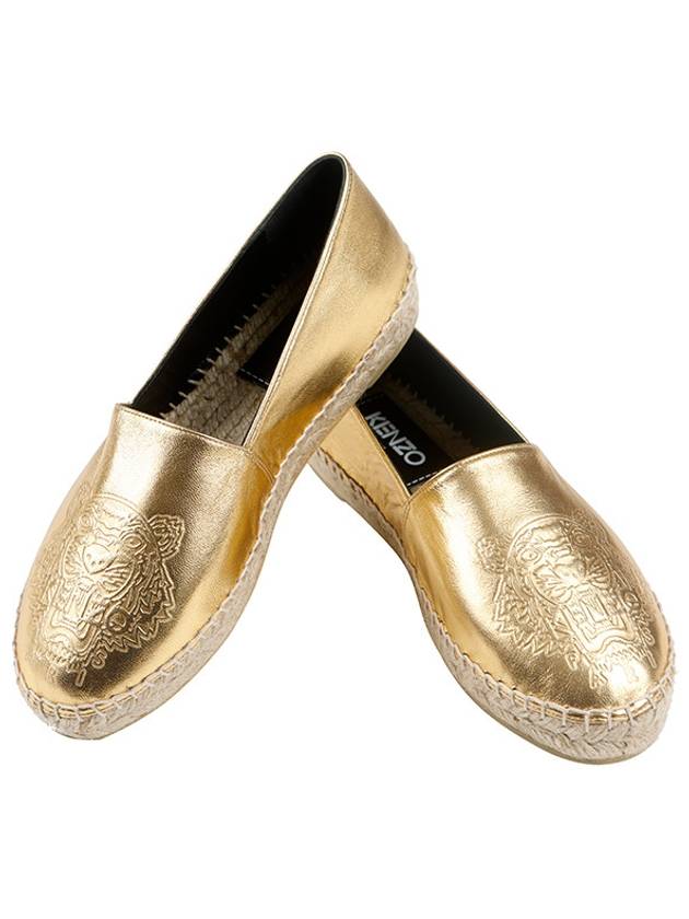 Embossed Metallic Espadrilles Gold - KENZO - BALAAN 3