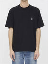 Compass Patch Regular Fit Cotton Short Sleeve T-Shirt Black - STONE ISLAND - BALAAN 2