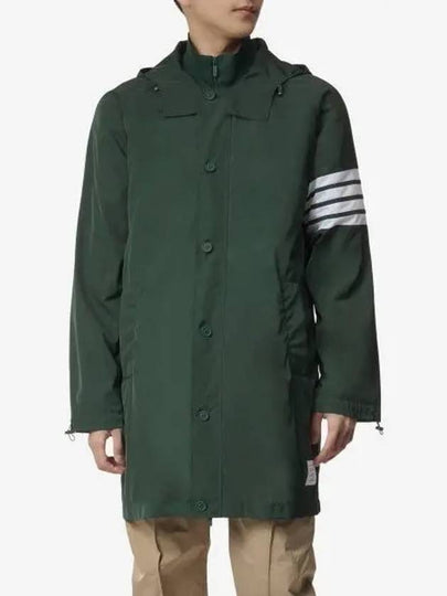 Poly Twill Diagonal Hooded Parka Dark Green - THOM BROWNE - BALAAN 2