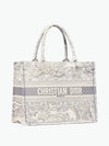 Toile De Jouy Embroidery Medium Book Tote Bag Ecru Grey - DIOR - BALAAN 3