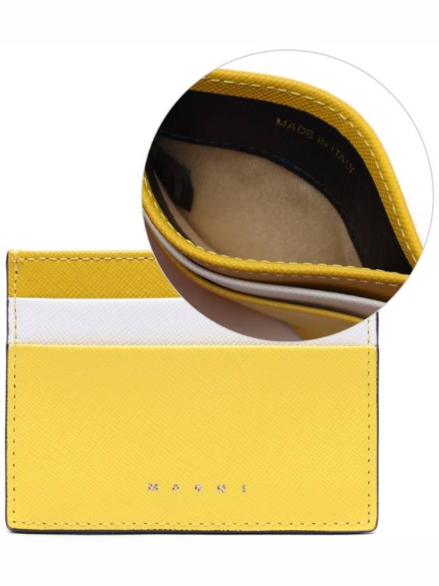 Saffiano Color Block Card Wallet Yellow - MARNI - BALAAN 2