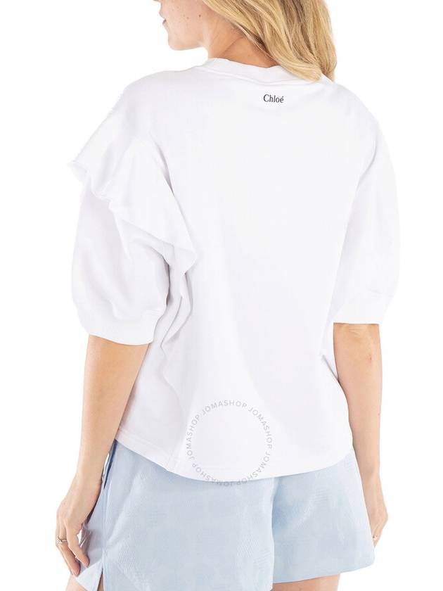 Chloe Ladies White Layered Design-Sleeves Cotton Top, Size Large - CHLOE - BALAAN 3