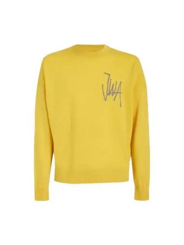 Logo Crew Neck Jumper Knit Top Yellow - JW ANDERSON - BALAAN 2