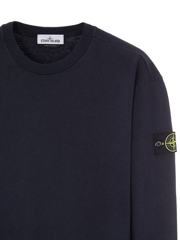 Men's Wappen Patch Crew Neck Sweatshirt Navy - STONE ISLAND - BALAAN 4