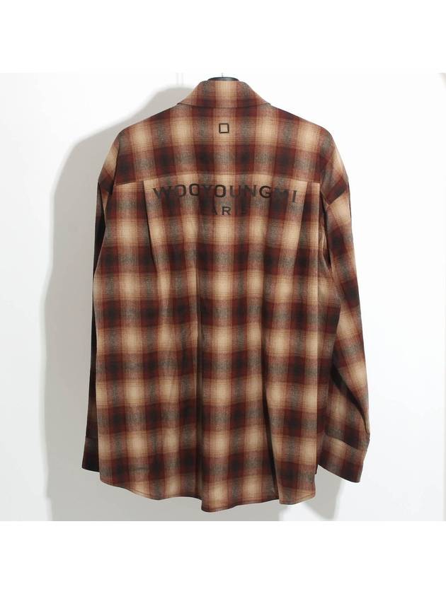 Flannel back logo check long sleeve shirt brown - WOOYOUNGMI - BALAAN 2