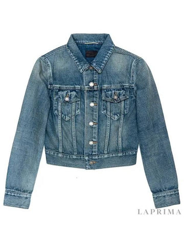 Women's Denim Jacket 740351 YJ863 5004 - SAINT LAURENT - BALAAN 1