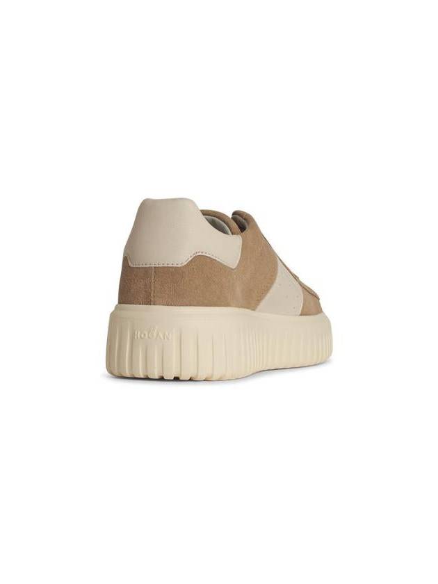 Hogan 'H Stripes' Beige Suede Sneakers - HOGAN - BALAAN 3