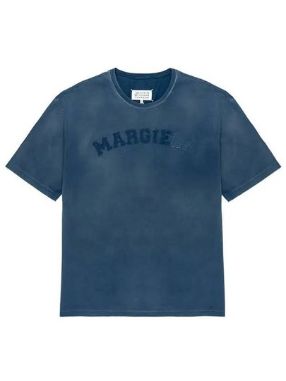 Logo Heavy Jersey Short Sleeve T-Shirt Blue - MAISON MARGIELA - BALAAN 2