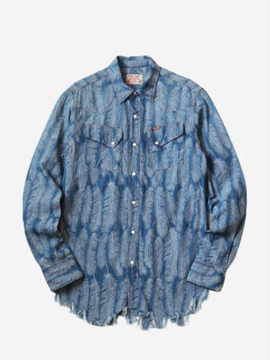 Capital 5oz Magpie Denim Western Shirt Light Indigo K2403LS023 - KAPITAL - BALAAN 1