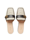 Double G Slide Sandals White - GUCCI - BALAAN 1