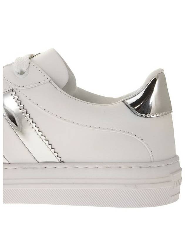 Women s Ariel Silver Tab Low Top Sneakers White - MONCLER - BALAAN 8