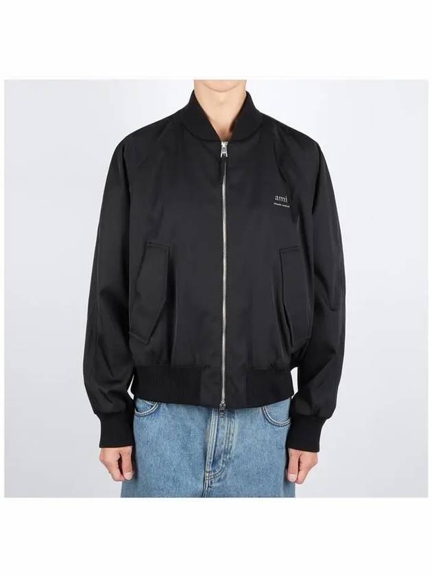 Technical Bomber Jacket Black - AMI - BALAAN 3