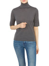 Gigi Short Sleeve Knit Turtleneck Grey - MAX MARA - BALAAN 6