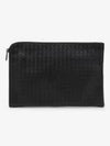 Intrecciato Document Case Clutch Bag Black - BOTTEGA VENETA - BALAAN 2