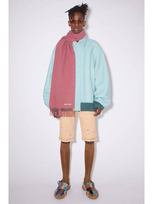 Studios Logo Patch Canada Skinny Wool Muffler Red - ACNE STUDIOS - BALAAN.