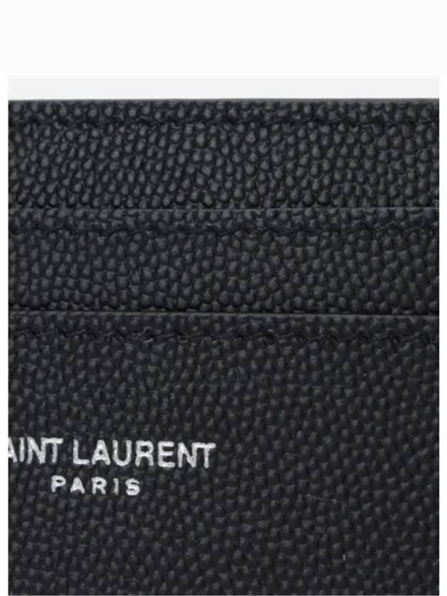 Embossed Leather Card Wallet Black - SAINT LAURENT - BALAAN 5