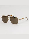 Eyewear Logo Metal Sunglasses Gold Brown - GUCCI - BALAAN 3