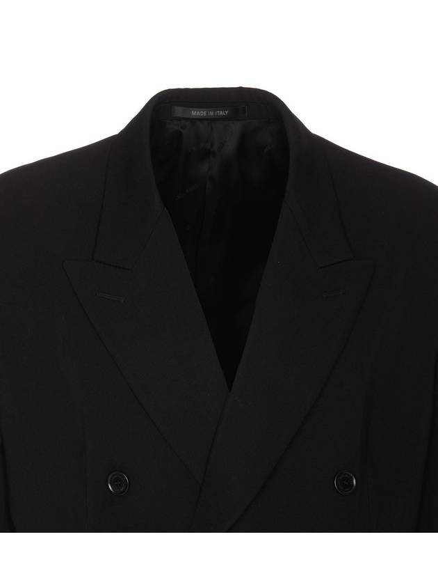 Cinched Double Breasted Wool Jacket Black - BALENCIAGA - BALAAN 5