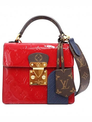 Women s Louis Vuitton M90505 Scarlet Red Vernis Leather Gold Plated Spring Street Top Handle 2WAY gt bag Gangbuk used luxury goods - LOUIS VUITTON - BALAAN 1