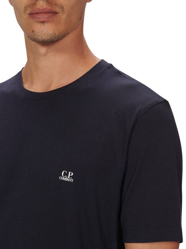 Logo Patch Crew Neck Cotton Short Sleeve T-Shirt Navy - CP COMPANY - BALAAN 5