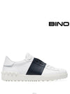 Men's Hidden Open Band Low Top Sneakers White Black - VALENTINO - BALAAN 2