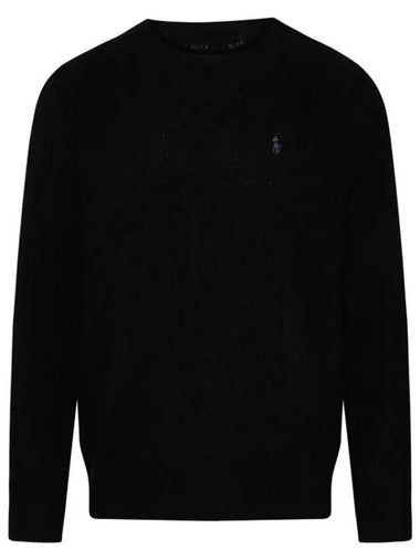 Embroid Logo Cable Knit Top Black - POLO RALPH LAUREN - BALAAN 1