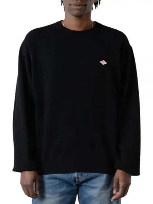 LAMBS WOOL CREW NECK KNIT PULLOVER DTD0028 LMW BLACK Lambswool - DANTON - BALAAN 1