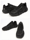 Logo Techno Stretch Fabric Low Top Sneakers Black - PRADA - BALAAN 3