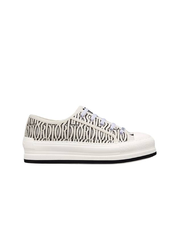 Walk N Embroidered Cotton Platform Low Top Sneakers Black White - DIOR - BALAAN 2