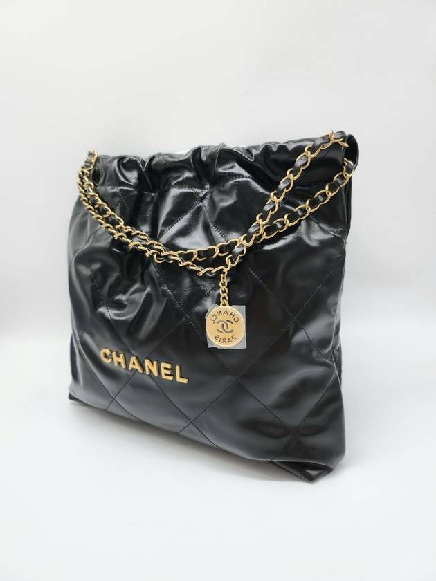 22 Bag Medium Calfskin Black Gold AS3261 - CHANEL - BALAAN 4