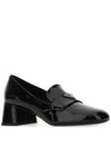 Enamel Metal Triangle Logo Loafers Black - PRADA - BALAAN 3