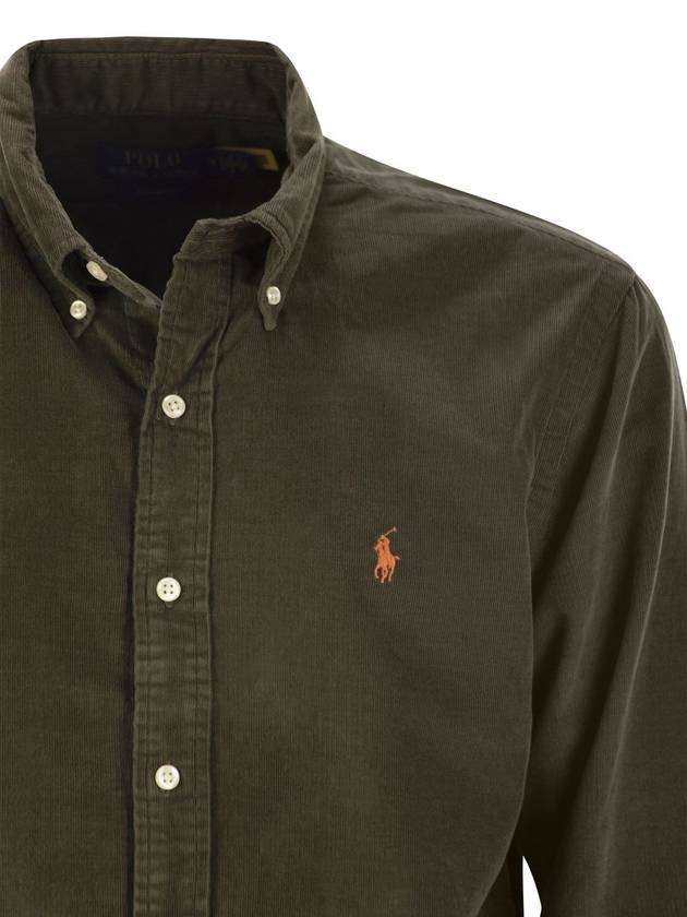 corduroy logo embroidery shirt 710853123011 - POLO RALPH LAUREN - BALAAN 5